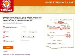 popeyes survey participate invites restaurants